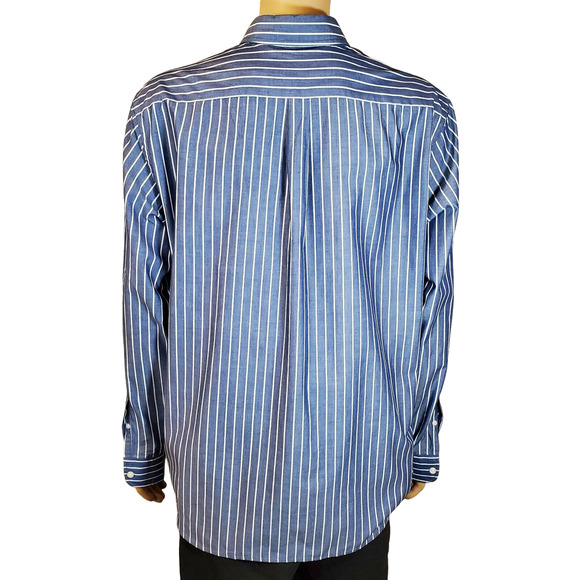 Dockers Men's Long Sleeve Shirt Size XL Blue Striped Casual Button Down EUC - Picture 2 of 3